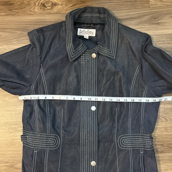 Suede Blue Bradley Bayou Embroidered Lined Snap Zip Vintage Jacket M - Picture 13 of 17